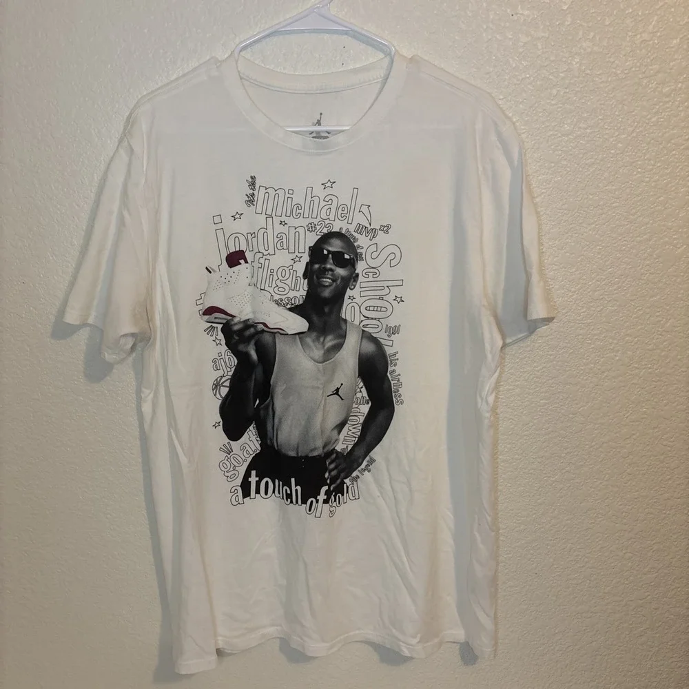 Rare JORDAN CHAMPIONSHIP VI 6‎ shoes goat T-SHIRT touch of gold Flight XL